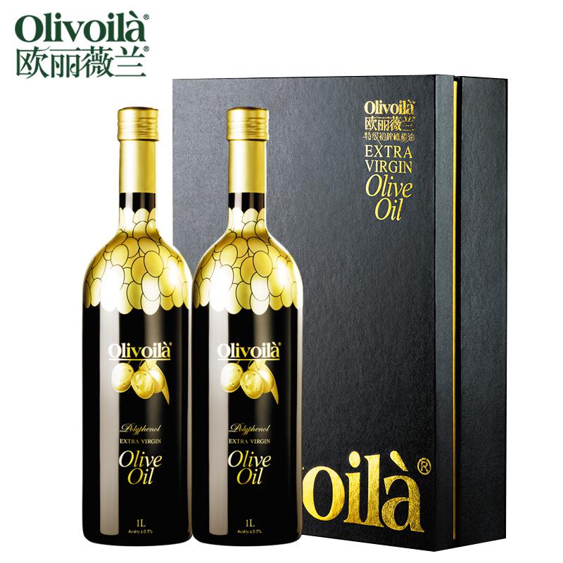 欧丽薇兰(olivoila)高多酚特级初榨橄榄油礼盒1L*2(盒)