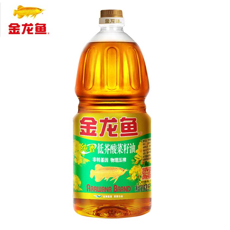 金龙鱼非转基因纯香低芥酸菜籽油1.8L*6瓶（单位：