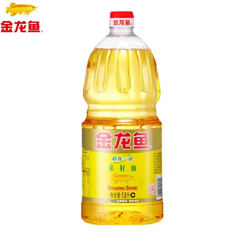 金龙鱼精炼一级菜籽油1.8L*6瓶(箱)