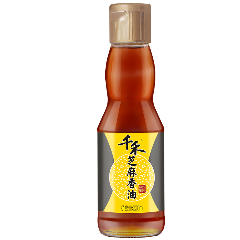 千禾芝麻香油220ml 拌菜调味香油火锅速食调和油(瓶)