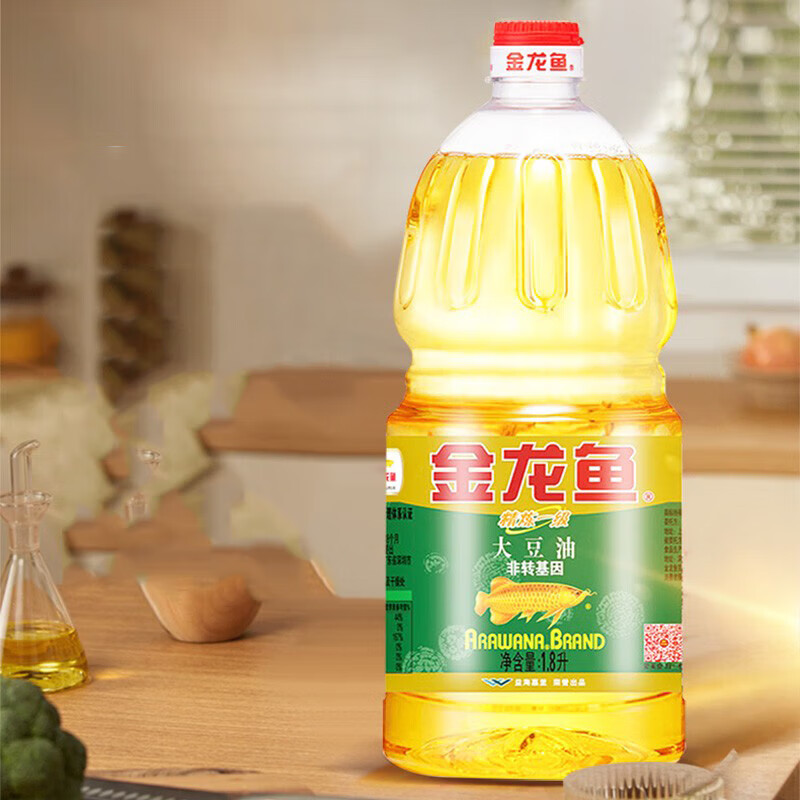 金龙鱼 精炼一级大豆油 非转基因食用油 1.8L(桶)