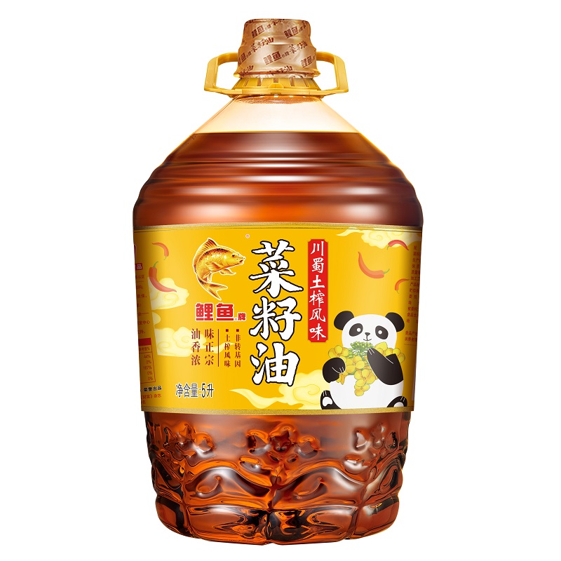 鲤鱼牌川蜀土榨风味菜籽油5L（桶）