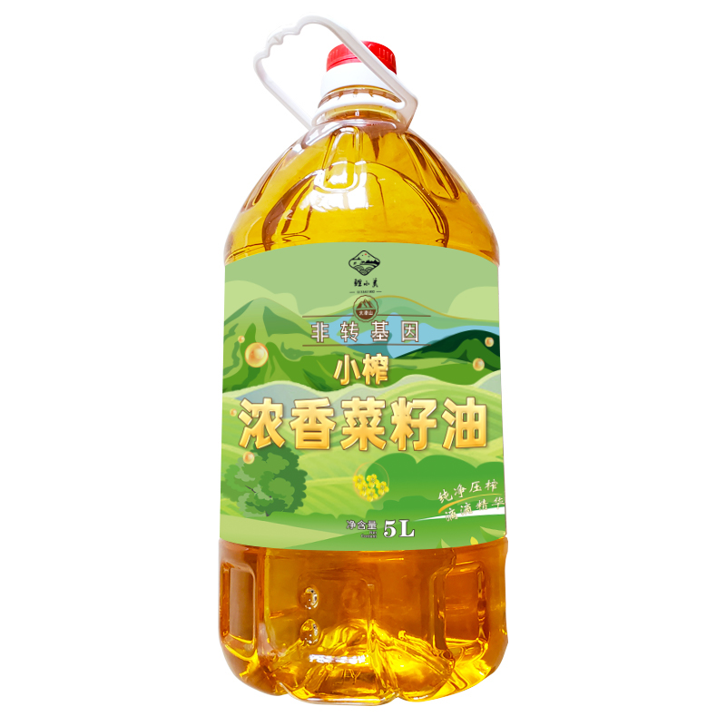 鲤小美 二级小榨浓香菜籽油 5L(桶)