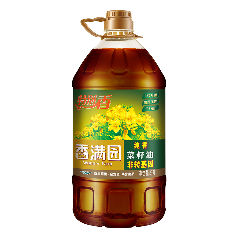 香满园纯香菜籽油（非转压榨)5L（桶）