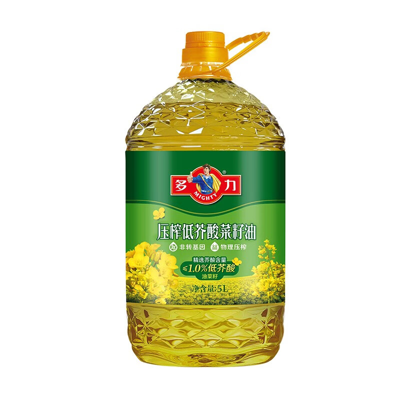 多力低芥酸 非转基因菜籽油 5L(单位：桶)