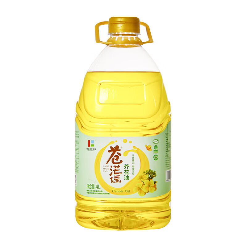 苍茫谣（CangmangYao）芥花油 非转基因 低芥酸菜籽油 4L 一级压榨食用油 国企出品(桶)