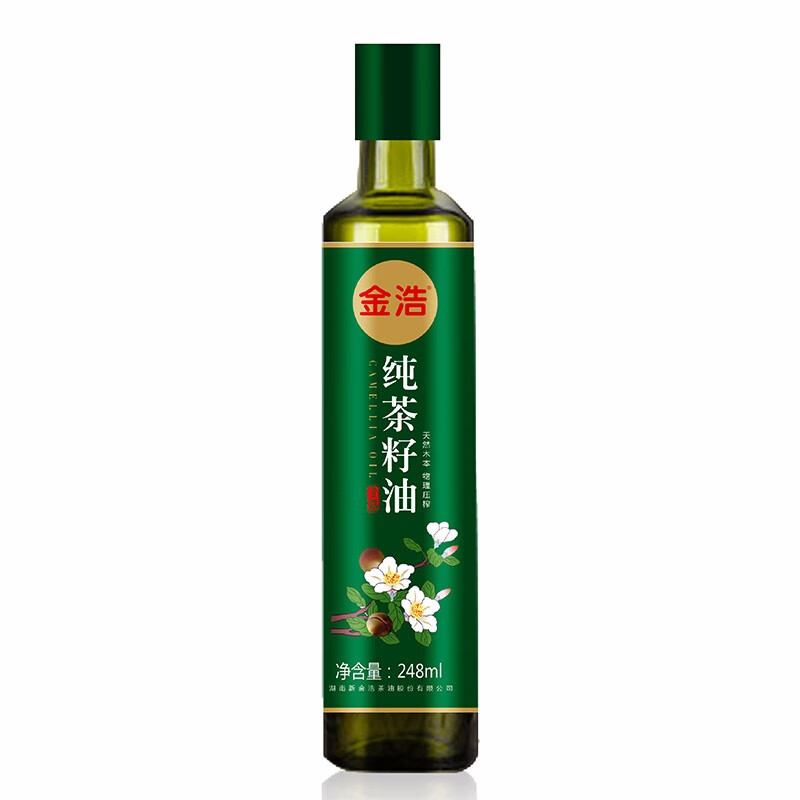 金浩（JINHAO）食用油 压榨 纯茶籽油 248ml(瓶)