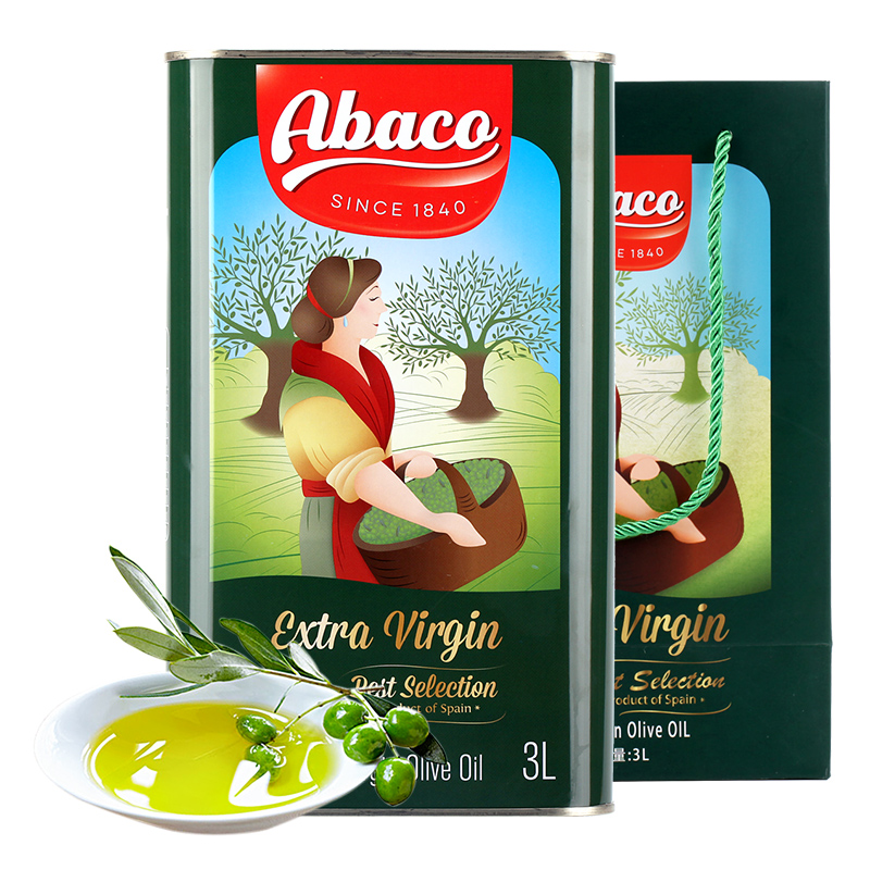 佰多力（Abaco）特级初榨橄榄油 3L 铁听含手提袋 西班牙原装进口食用油(罐)