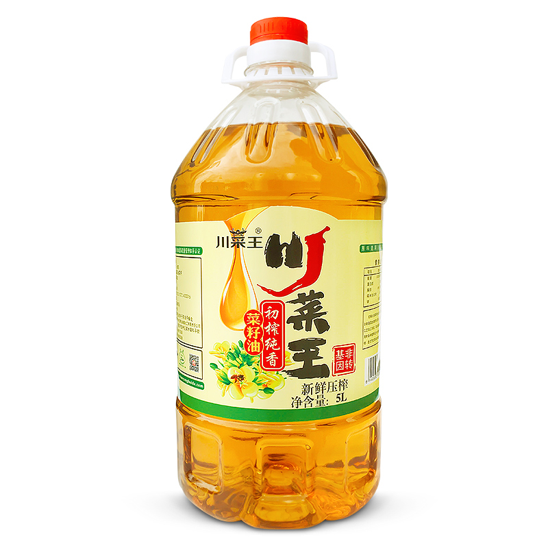川菜王 非转基因食用油 初榨纯香四川菜籽油5L(瓶)