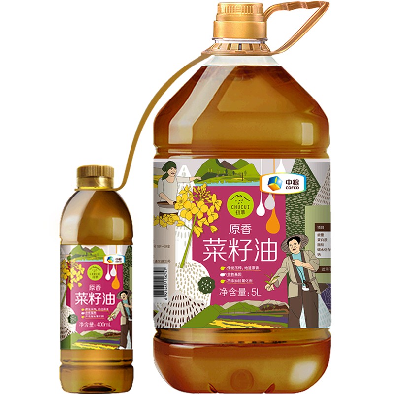 中粮初萃原香菜籽油5L+400ml（单位：组）