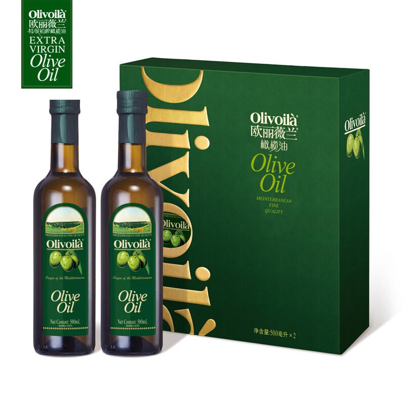 欧丽薇兰（Olivoilà）纯正橄榄油 500ML*2套装（单位：盒）