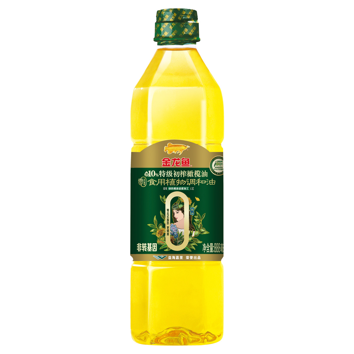 金龙鱼零反添加10%特级初榨橄榄油食用植物调和油888ml（单位：瓶）