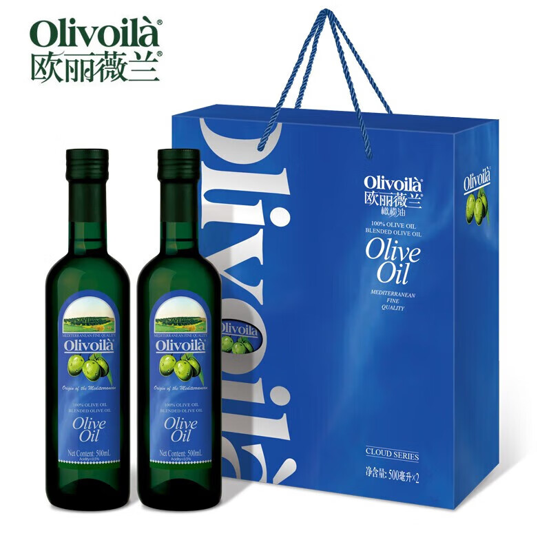 欧丽薇兰（Olivoilà）云系列纯正橄榄油500ml*2(单位：盒)