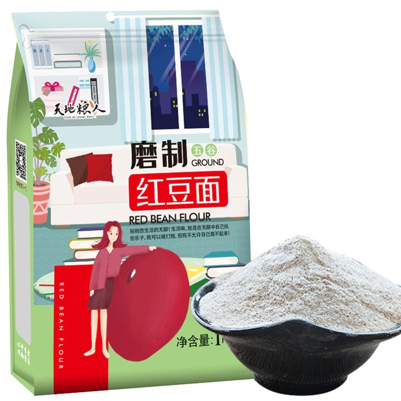 天地粮人 磨制 红豆面粉1kg*3(袋)