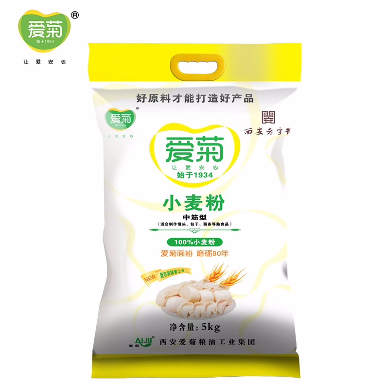 爱菊（aiju） 面粉 小麦粉 中筋型5KG(袋)