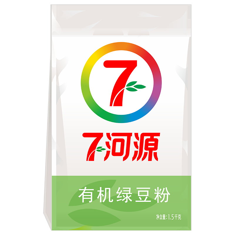 七河源 有机绿豆粉1.5kg 杂粮面粉 纯绿豆面 绿豆糕原料（3斤/袋）(袋)