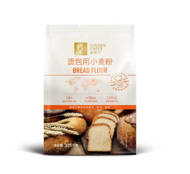 高筋面粉面包粉烘焙小麦用吐司披萨拉丝易醒发 面包粉2.25kg（袋）