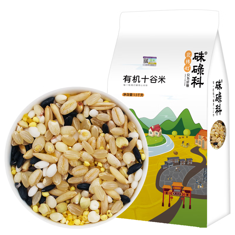 硃碌科 东北有机十谷米 多样谷物混合杂粮粗粮粥 1500g（3斤）(袋)