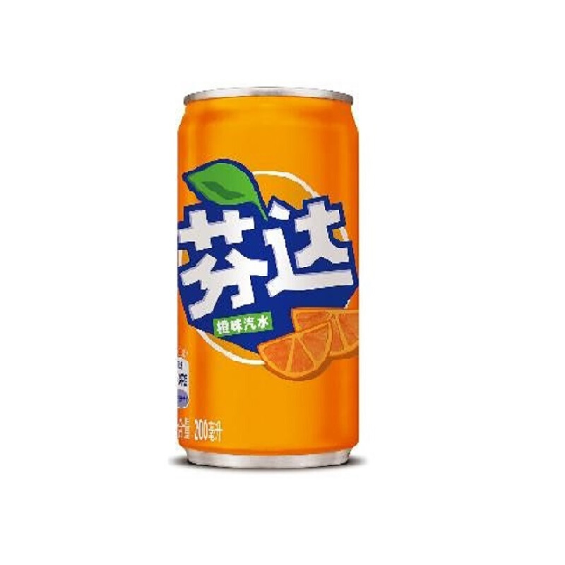 可口可乐芬达橙味汽水迷你罐 碳酸饮料 200ml*24罐（箱）