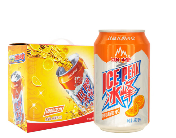 冰峰（ICE PEAK）橙味汽水330ml*12罐过年送礼礼盒装碳酸饮（箱）