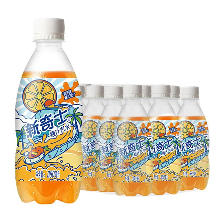 屈臣氏 新奇士橙汁汽水 碳酸饮料 含果汁的汽水 380ml*15瓶（单位：箱）