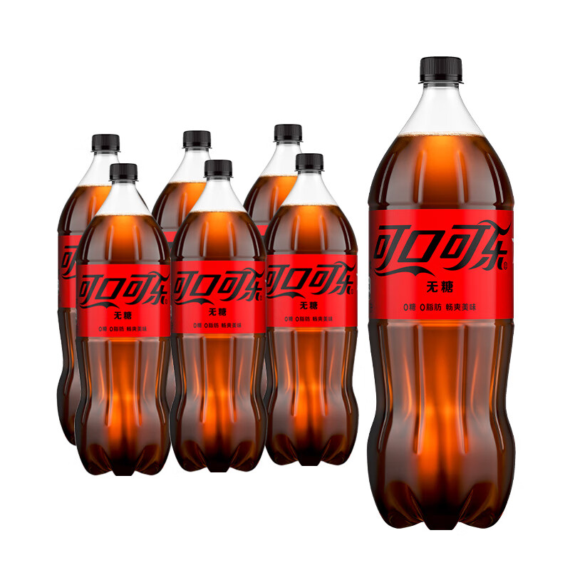 可口可乐Coca-Cola 零度 Zero 汽水碳酸饮料 2L*6瓶（单位：件）
