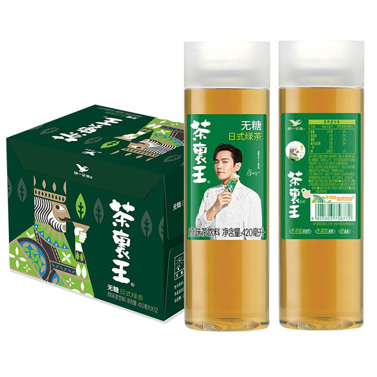 统一 茶里王 日式绿茶 无糖茶 420ml*12瓶（单位：箱）