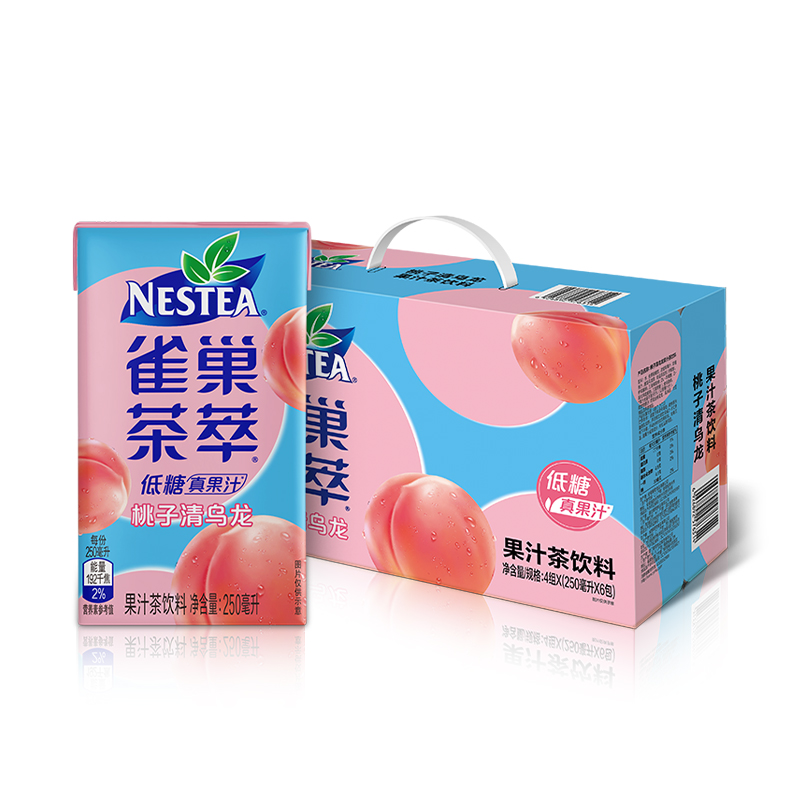 雀巢茶萃 桃子清乌龙 果汁茶饮料250ml*24包（单位：箱）