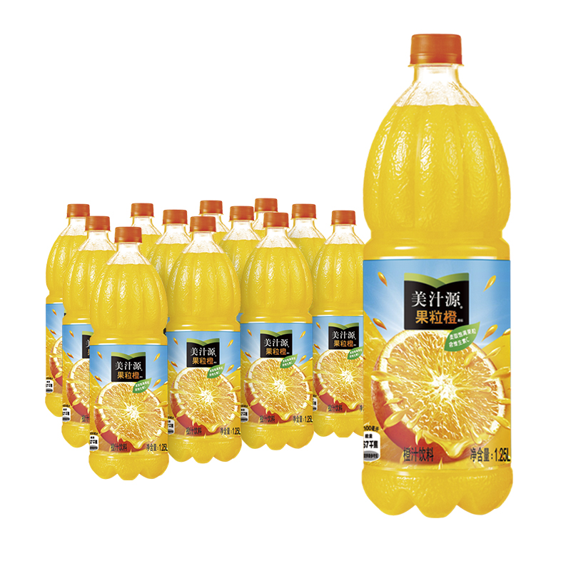 美汁源 Minute Maid 果粒橙 果汁饮料 1.25L*12瓶（单位：箱）