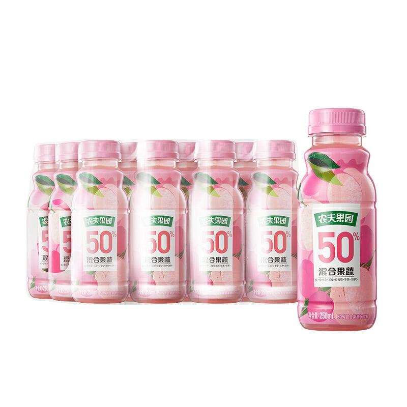 农夫山泉农夫果园50%桃子口味混合果蔬汁 250ml*12瓶(单位：件)