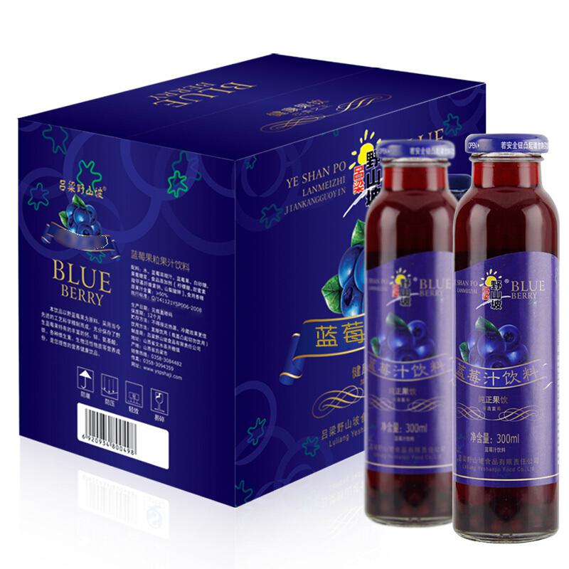 吕梁野山坡 蓝莓汁饮料300ml*12瓶(箱)