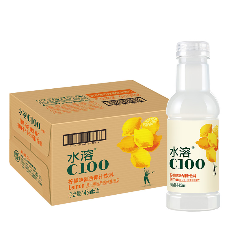 农夫山泉水溶C100－柠檬味复合果汁饮料445mL*15(箱)