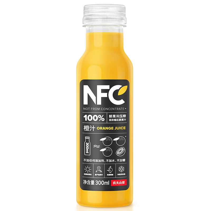农夫山泉100%NFC橙汁300ml*24（箱）