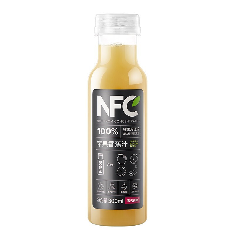 农夫山泉 果蔬饮料 100%NFC苹果香蕉混合汁 300ml*10瓶（单位：箱）