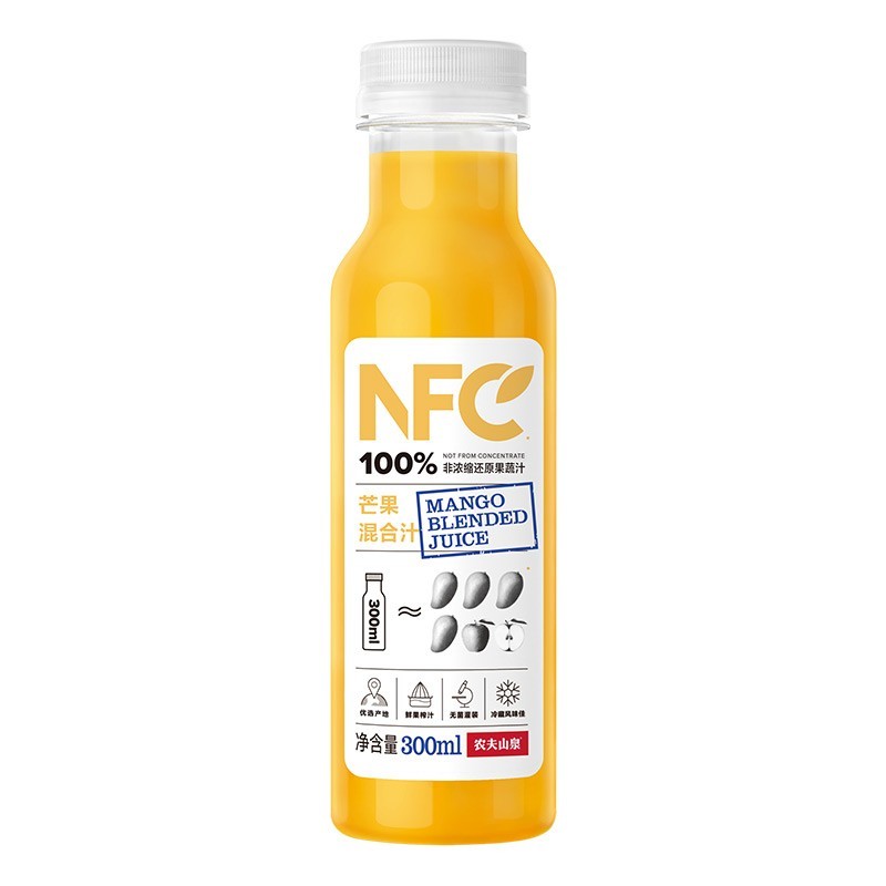 农夫山泉 果蔬饮料 100%NFC芒果混合汁 300ml*10瓶（单位：箱）