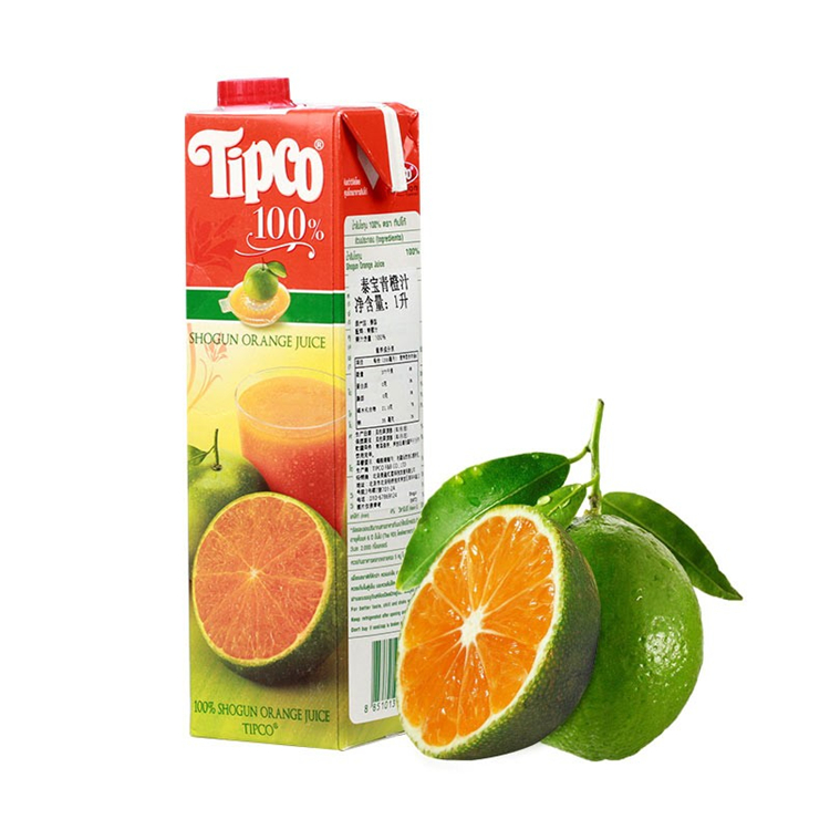 泰宝(TIPCO) 泰国原装进口 100%鲜榨青橙汁1L（单位：瓶）