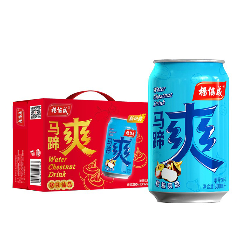杨协成 马蹄爽 荸荠饮料 300ml*12罐 果肉饮料 粒粒爽脆(罐)