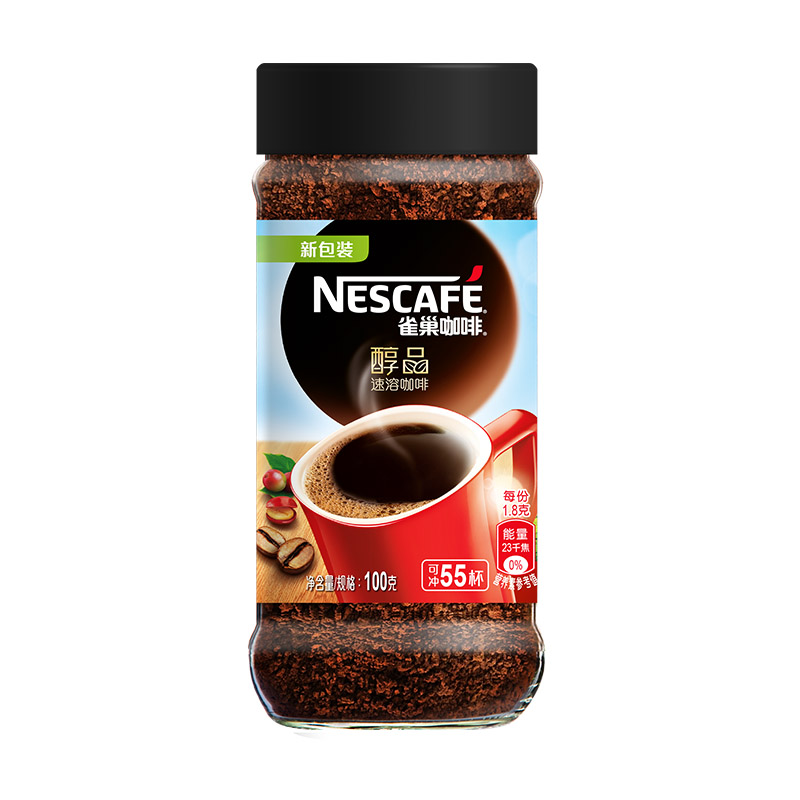 雀巢咖啡醇品黑咖啡原味瓶装100G(瓶)