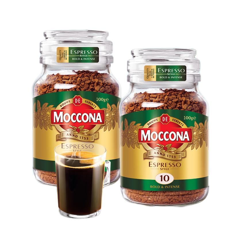 摩可纳意式浓缩冻干美式纯黑咖啡无糖无蔗糖无奶纯咖啡粉速溶咖啡100g瓶装中度烘焙5号100g（实发200g）（瓶）