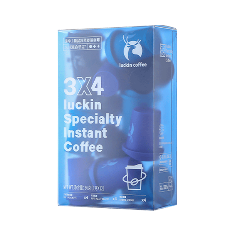 瑞幸咖啡风味漫游系列即溶咖啡 混合装3g*12颗 冻干美式中烘速溶黑咖啡粉(盒)