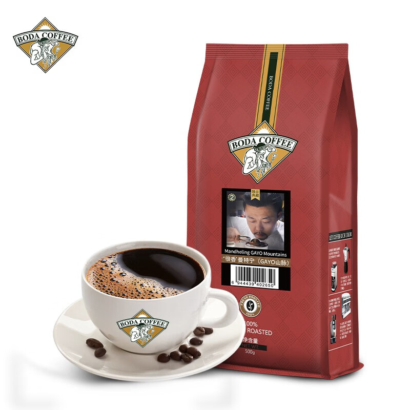博达典藏曼特宁咖啡豆 黑咖啡现磨手冲进口原料 500克(袋)