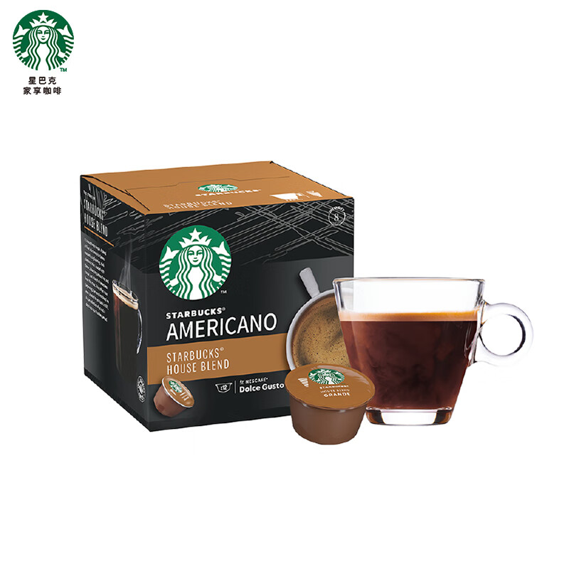 星巴克Starbucks 多趣酷思胶囊咖啡12粒 特选综合美式黑咖啡大杯中度烘焙（单位：盒）