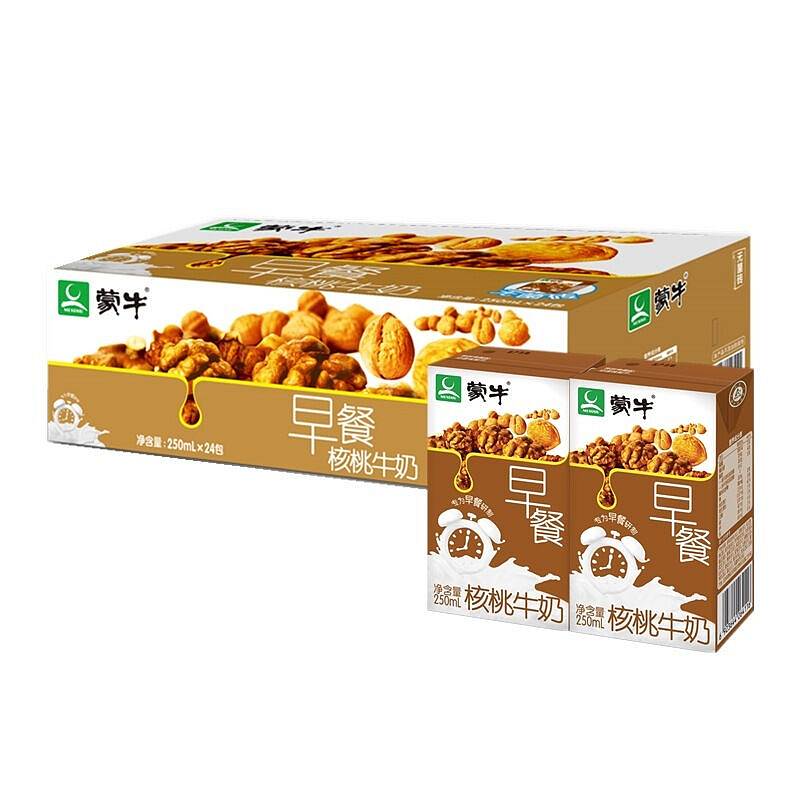 蒙牛 早餐奶(核桃味)利乐包 250ML*24盒/箱 (单位：箱)