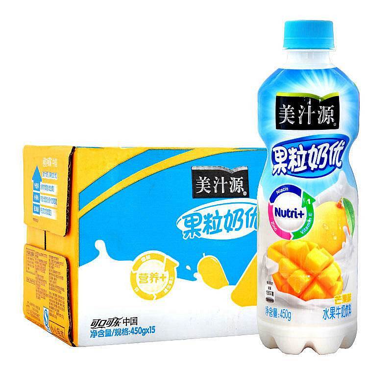 美汁源 果粒奶优芒果 450g*15瓶/箱 (单位：箱)