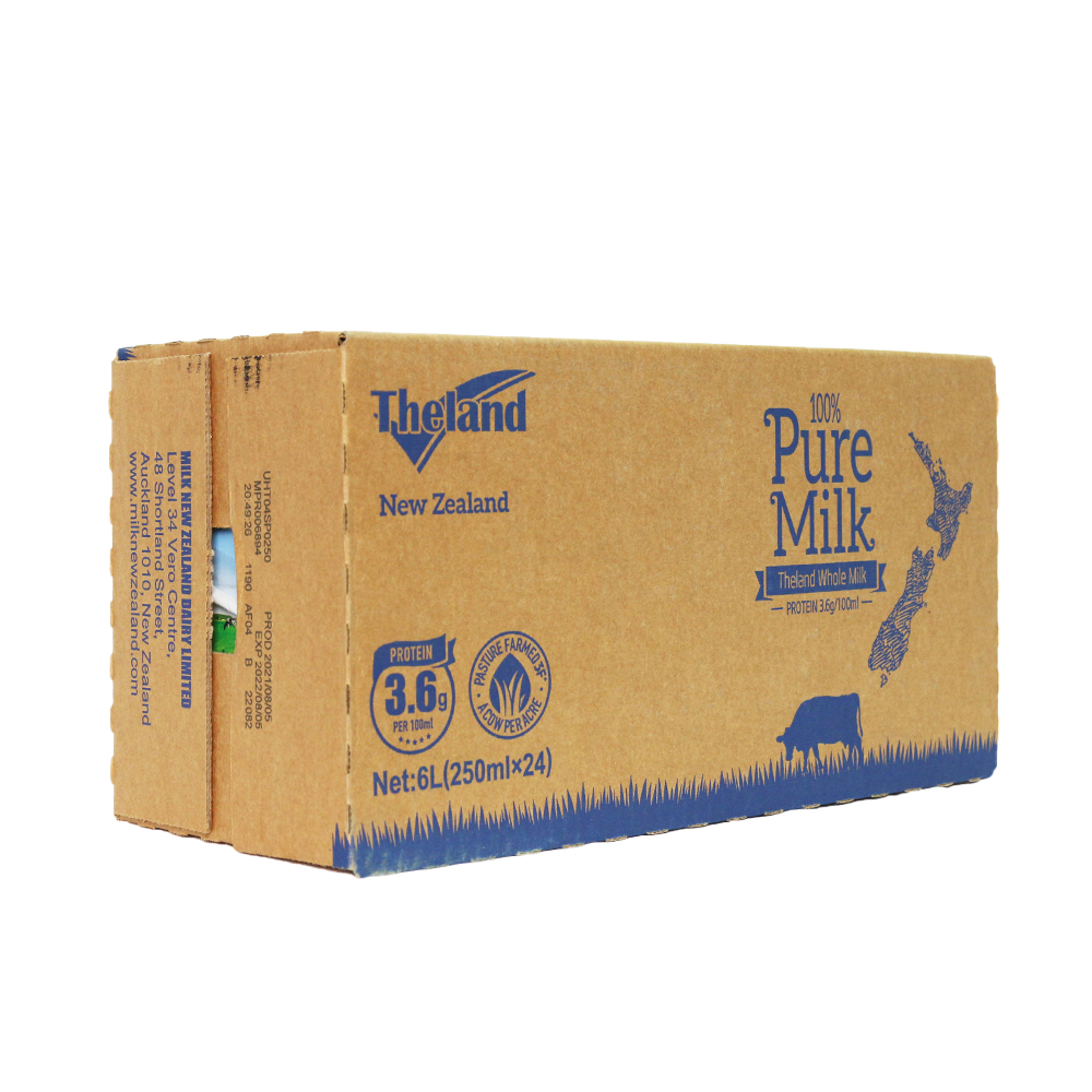 纽仕兰3.6g全脂纯牛奶250ml*24学生早餐高钙奶(箱)