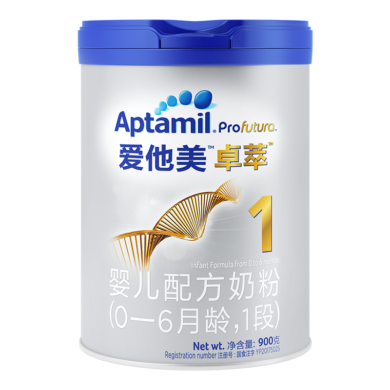 爱他美（Aptamil）卓萃婴儿配方奶粉（0—6月龄，1段） 900g（单位：罐）