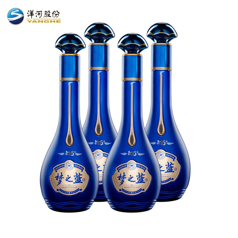 洋河 蓝色经典 梦之蓝M6+ 浓香型白酒 52度 550ml*4瓶 （单位：箱） 口感绵柔浓香型