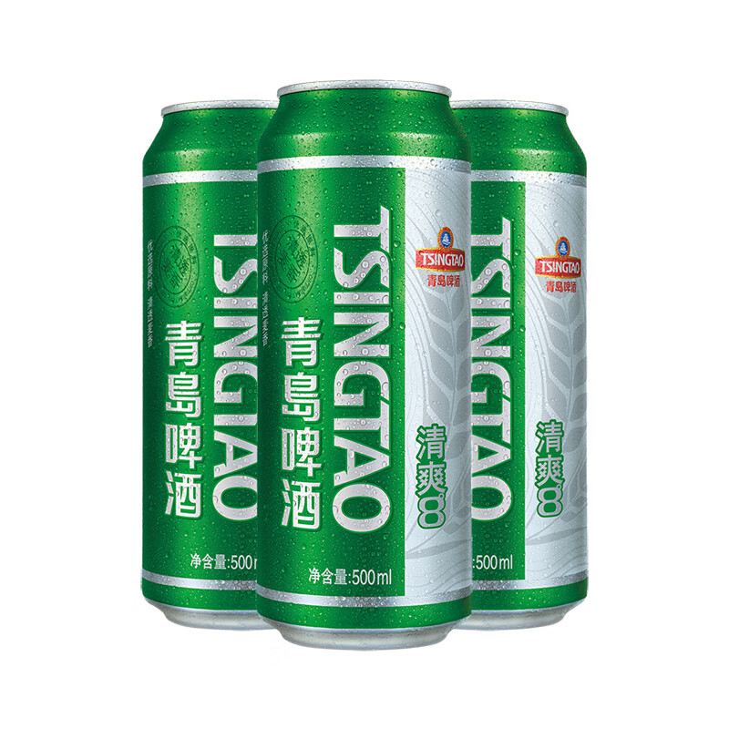 青岛啤酒（TsingTao）清爽8度500ml*9罐（单位：箱）
