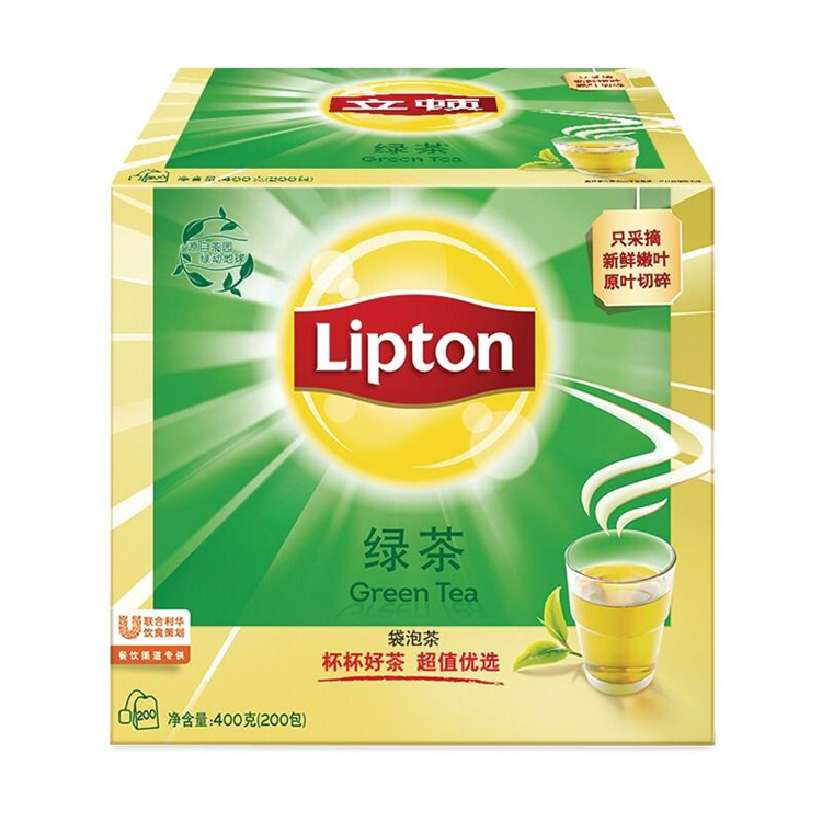 立顿Lipton 绿茶 冲饮袋泡2g*200包（单位：盒）