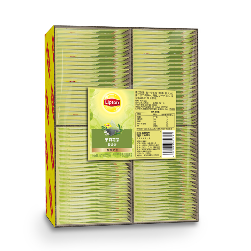 立顿 尊萃系列茉莉花茶绿色三角茶包 1.4g*100包/盒 (单位：盒)